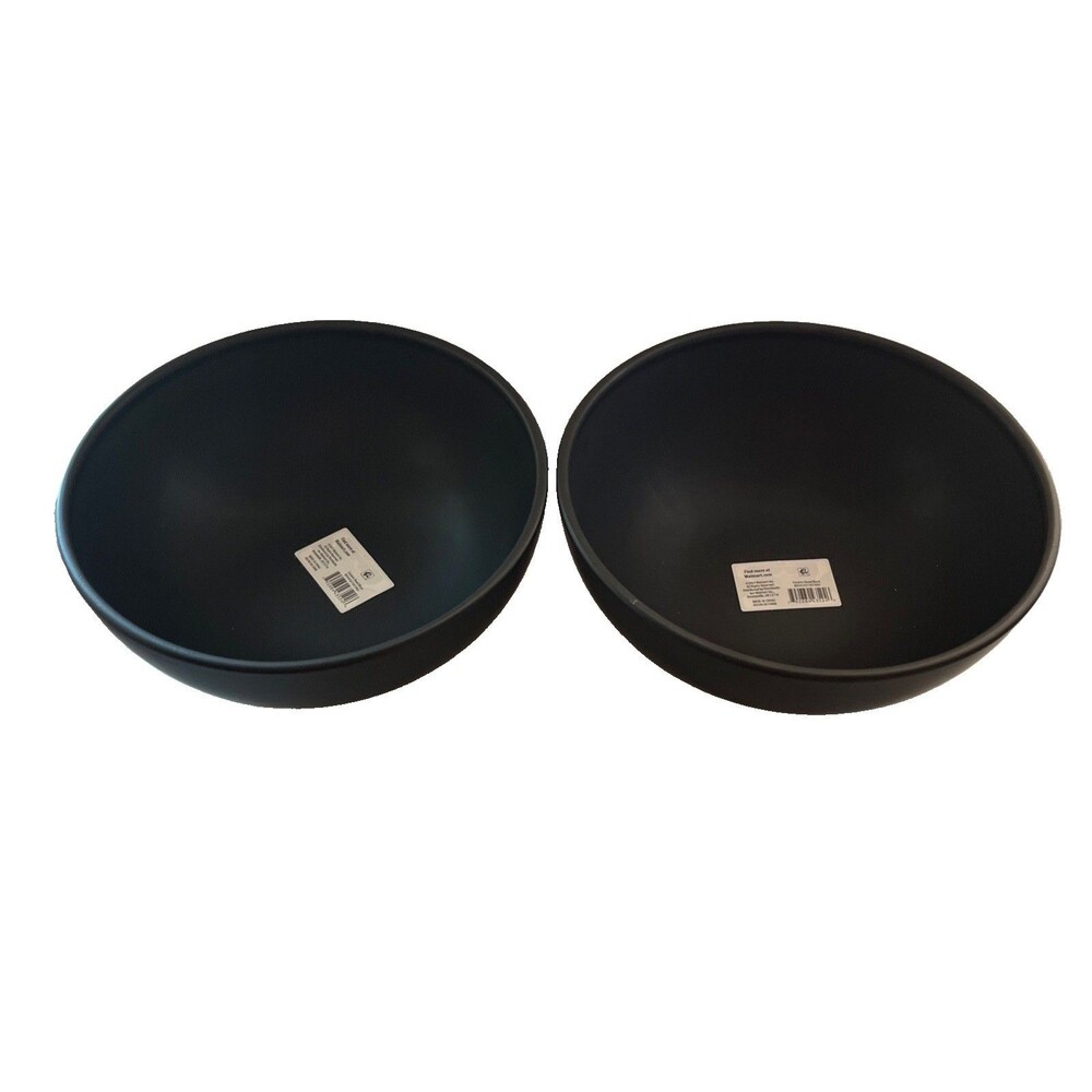 2-Pack Better Homes & Gardens Matte Black Round Ceramic9.4”Decorative Bowl-Black